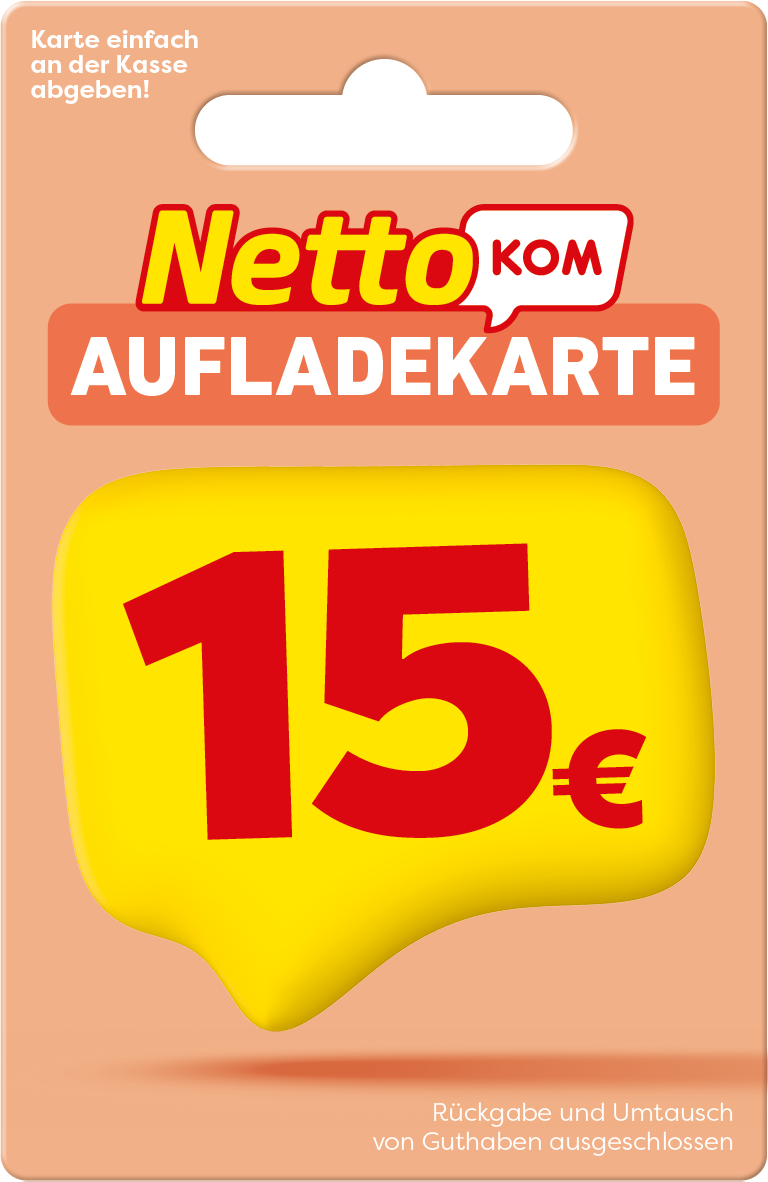 NettoKOM Aufladekarte im Wert von 15 EUR