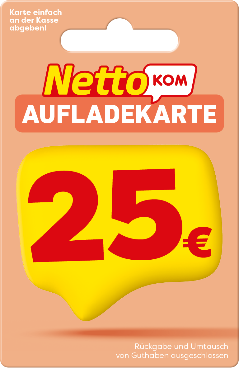 NettoKOM Aufladekarte im Wert von 25 EUR
