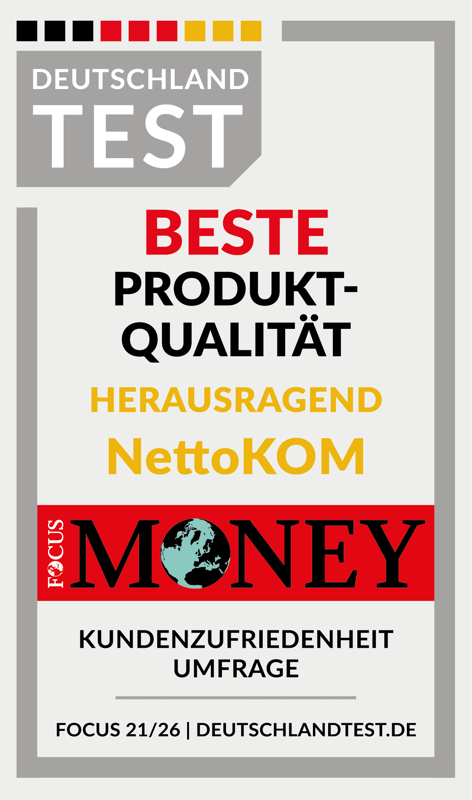 Siegel Focus Money Produktqualität 2026 – NettoKOM Ratgeber