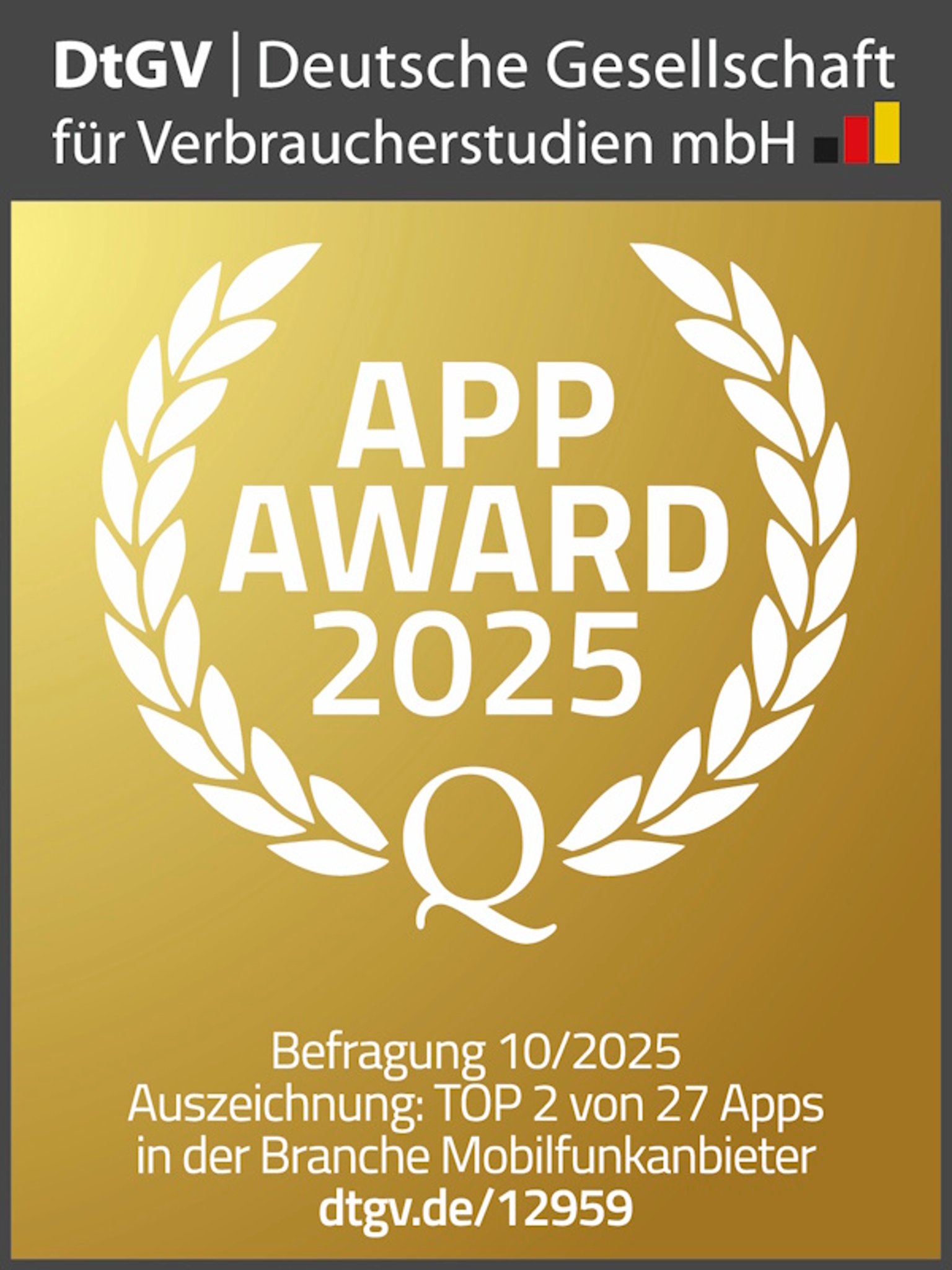 Siegel DtGV App Award 2025 – NettoKOM Ratgeber